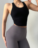 Sexy Sports Lingerie Fitness Running Outer Wear Yoga Vest Solid Color Bra S-L