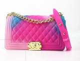 Diamond Lattice Colorful Gorgeous  Single Shoulder Chain bag