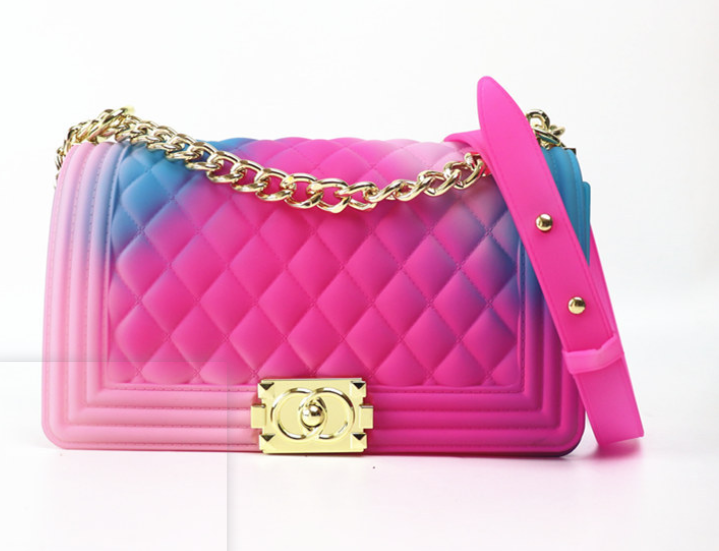 Diamond Lattice Colorful Gorgeous  Single Shoulder Chain bag