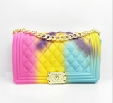Diamond Lattice Colorful Gorgeous  Single Shoulder Chain bag