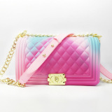 Diamond Lattice Colorful Gorgeous  Single Shoulder Chain bag
