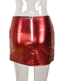 Fashion Women Hot Sale Shining Mini Skirts Red Purple Black Pink Silver Green Champagne Blue Gold S-L