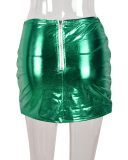 Fashion Women Hot Sale Shining Mini Skirts Red Purple Black Pink Silver Green Champagne Blue Gold S-L