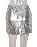 Fashion Women Hot Sale Shining Mini Skirts Red Purple Black Pink Silver Green Champagne Blue Gold S-L