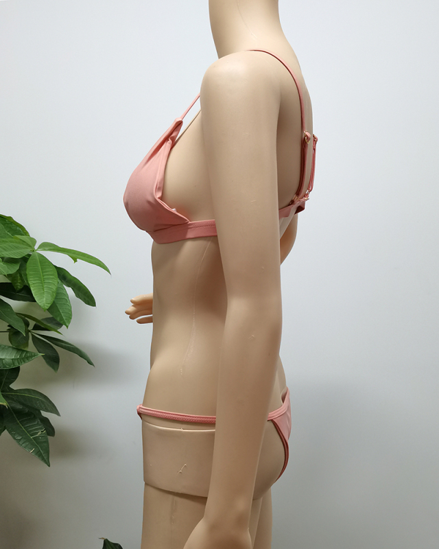 Women Solid Color Sexy Bikini Sets