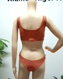Solid Color Women High Cut Bikini Sets