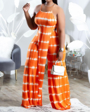 Women Stripe Halter Neck Sleeveless Pants Sets Two Pieces Outfit Yellow Orange Purple Blue S-2XL