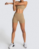 Yoga Two Piece New Women's Bra Shorts Sports Solid Color Suit XS-XL