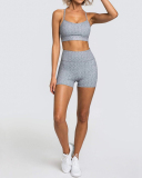 Yoga Two Piece New Women's Bra Shorts Sports Solid Color Suit XS-XL