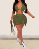 Lady Solid Color Sleeveless Tassel Hollow Out Bra Top Hot Sale Short Sets Two Pieces Outfit White Green Pink Yellow Orange Black Red Apricot Blue S-2XL