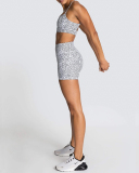 Yoga Two Piece New Women's Bra Shorts Sports Solid Color Suit XS-XL