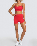 Yoga Two Piece New Women's Bra Shorts Sports Solid Color Suit XS-XL