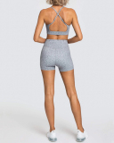 Yoga Two Piece New Women's Bra Shorts Sports Solid Color Suit XS-XL