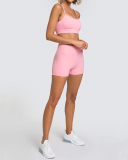 Yoga Two Piece New Women's Bra Shorts Sports Solid Color Suit XS-XL