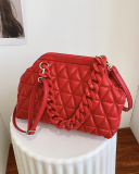 Women's Embroidered Thread Bag bag New Fashion All-match Rhombus Chain Shoulder Messenger Simple Clip Small Square Bag