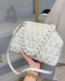 Women's Embroidered Thread Bag bag New Fashion All-match Rhombus Chain Shoulder Messenger Simple Clip Small Square Bag