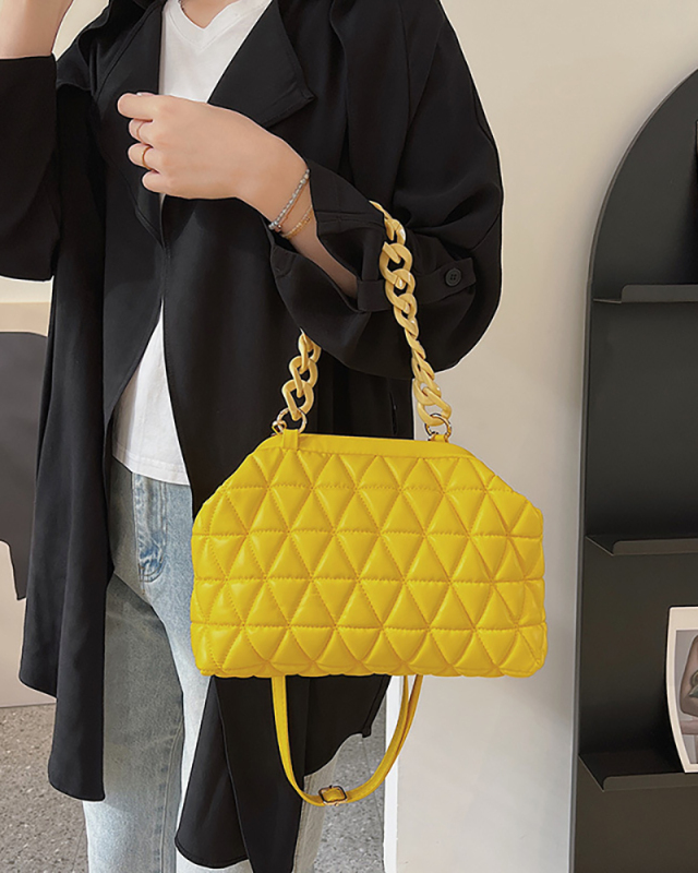 Women's Embroidered Thread Bag bag New Fashion All-match Rhombus Chain Shoulder Messenger Simple Clip Small Square Bag