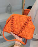 Women's Embroidered Thread Bag bag New Fashion All-match Rhombus Chain Shoulder Messenger Simple Clip Small Square Bag