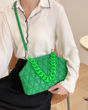 Women's Embroidered Thread Bag bag New Fashion All-match Rhombus Chain Shoulder Messenger Simple Clip Small Square Bag