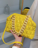 Women's Embroidered Thread Bag bag New Fashion All-match Rhombus Chain Shoulder Messenger Simple Clip Small Square Bag