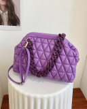 Women's Embroidered Thread Bag bag New Fashion All-match Rhombus Chain Shoulder Messenger Simple Clip Small Square Bag
