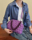 Women's Embroidered Thread Bag bag New Fashion All-match Rhombus Chain Shoulder Messenger Simple Clip Small Square Bag
