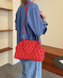 Women's Embroidered Thread Bag bag New Fashion All-match Rhombus Chain Shoulder Messenger Simple Clip Small Square Bag