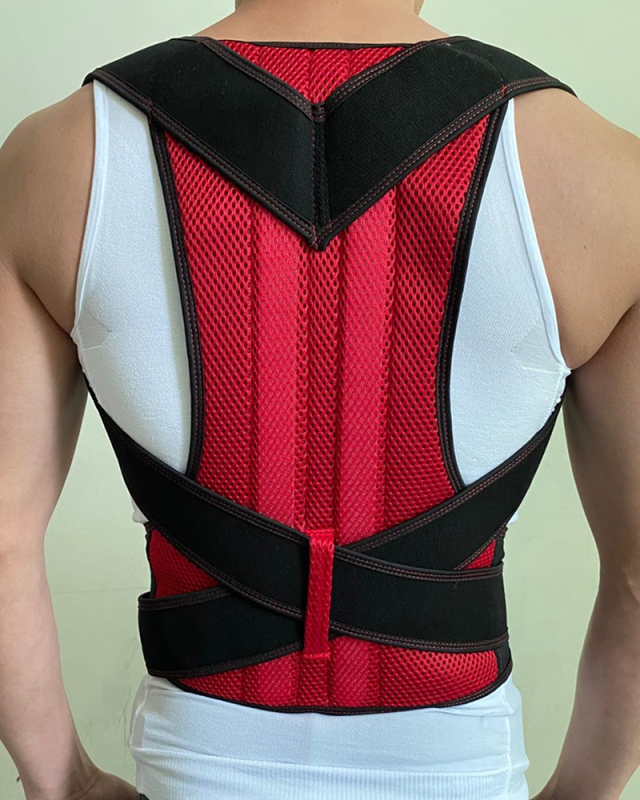 Men Women Back Fixed Spine Posture Support Plate Hunchback Correction Waist Trainer Corsets Black Blue Red S-5XL