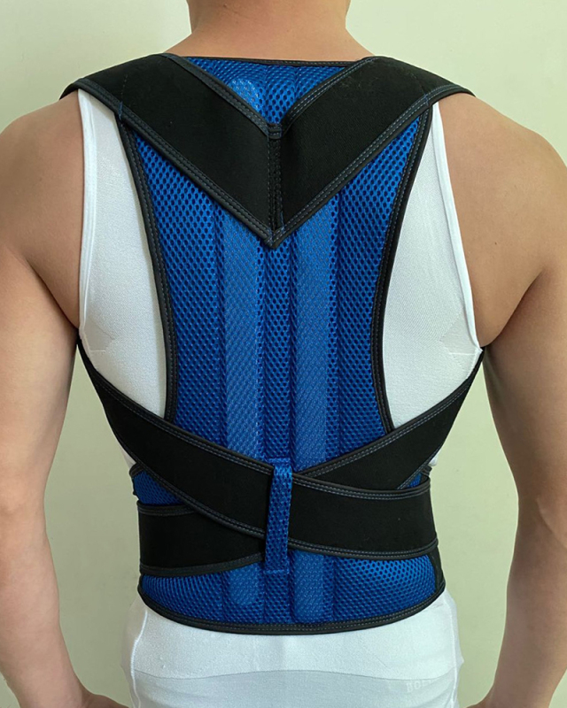 Men Women Back Fixed Spine Posture Support Plate Hunchback Correction Waist Trainer Corsets Black Blue Red S-5XL