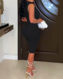 Woman's Sleeveless Solid Color High Neck Strappy Hollow Out Fashion Mesh Rompers Yellow Black White Pink Light Blue Purple S-2XL