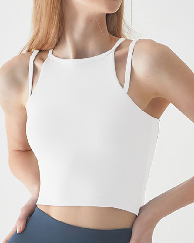 Women Strap Padded Yoga Vest Workout Sport Wear Crop Top Running Sport Tank Bra S-L