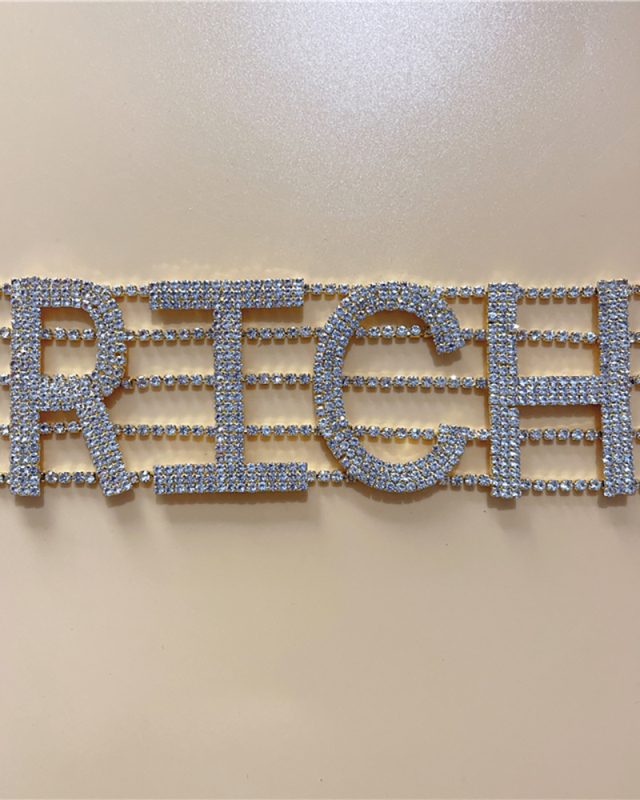 Rich Choker Women Letter Choker Necklace