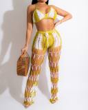 Wholesale Knitted Women Beach Two Piece Pant Set S-XL