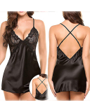 Women Lace Bra Backless Solid Color Sexy Lingerie Babydoll Multicolor Option S-3XL
