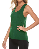 New U-Neck Hollow Out Solid Color Sports Yoga Tank Tops Dark Red Blue Green Purple Gray S-XL