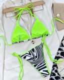 Zebra Printed Women Sexy Mini Bikini Set S-L