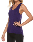 New U-Neck Hollow Out Solid Color Sports Yoga Tank Tops Dark Red Blue Green Purple Gray S-XL
