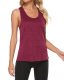 New U-Neck Hollow Out Solid Color Sports Yoga Tank Tops Dark Red Blue Green Purple Gray S-XL