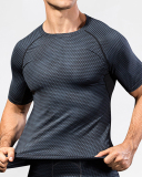 Men's 3D Printed Fashion Short Sleeve Running Train Tight Quick Dry T-shirt S-2XL