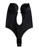 Sexy Suitable Comfy Hollow Out Backless Shape Women Bodysuit Body Shaper White Flesh Black Coffee Color S-3XL)