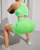 Sporty Yoga Two Piece Set Fitness Active Wear Two Piece S-L