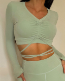 New Nylon Nude Feeling Tight Flared Pants Bra High Elastic Sports Vest Breathable Sweat-absorbing Yoga Wear Bra Shorts Long Sleeve Leggings S-L