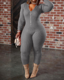 Women Long Sleeve Hoodies Knit Autumn New Jumpsuits Khaki Gray Black Orange S-2XL