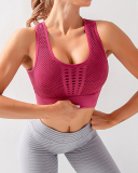 Women Sport Hollow Out Sleeveless Solid Color Yoga Tops XS-XL