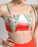 Women Printed Sports Wear Running Yoga Two-piece Sets Orange S-L