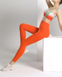 Women Printed Sports Wear Running Yoga Two-piece Sets Orange S-L