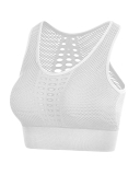 Women Sport Hollow Out Sleeveless Solid Color Yoga Tops XS-XL