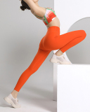 Women Printed Sports Wear Running Yoga Two-piece Sets Orange S-L