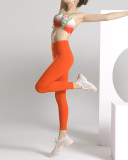 Women Printed Sports Wear Running Yoga Two-piece Sets Orange S-L