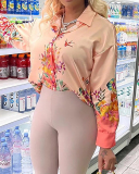 Long Sleeve Women Printed Causal TShirt S-XL